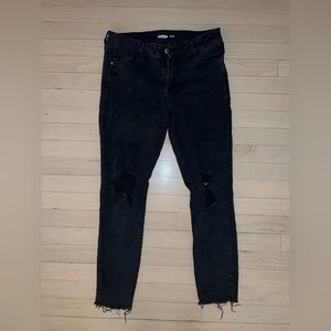 Old Navy Rockstar Jeans Size 10 Black Ripped